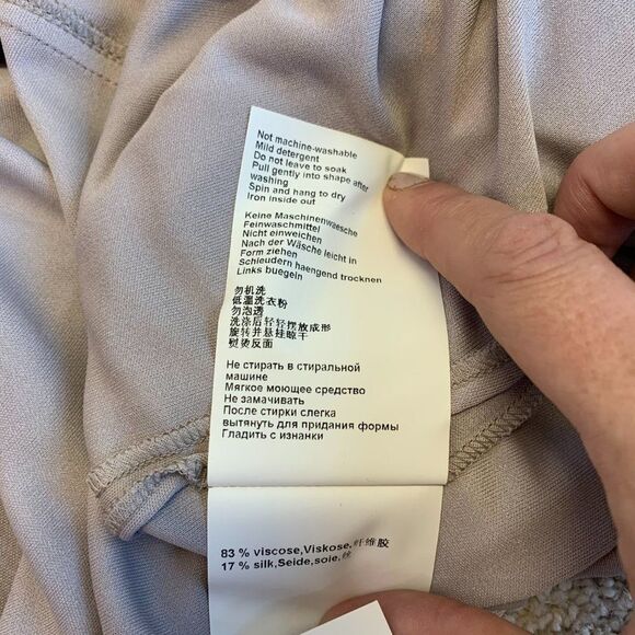 Marc Cain brown taupe open front silk Cardigan Sz XL/14 - Picture 5 of 7